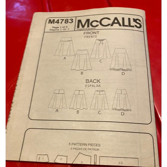 McCall's M4783 Flared Skirts w Close-Fitting Yoke Sz 6-12 Sewing Pattern - Picture 4 of 8